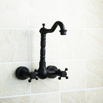 Rubinetto a parete antico in bronzo per bagno 15cm