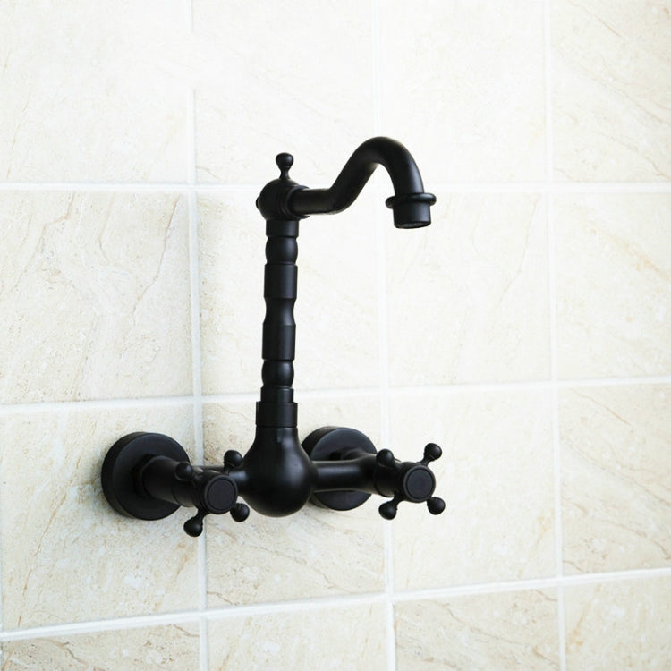 Rubinetto a parete antico in bronzo per bagno 15cm