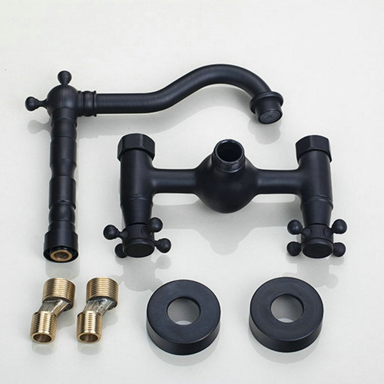 Rubinetto a parete antico in bronzo per bagno 15cm