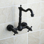 Rubinetto a parete antico in bronzo per bagno 15cm