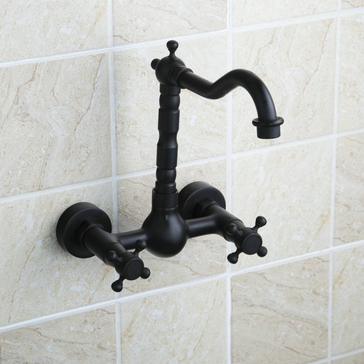 Rubinetto a parete antico in bronzo per bagno 15cm