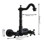Rubinetto a parete antico in bronzo per bagno 15cm
