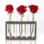 Vaso in vetro borosilicato con base in legno 3 o 5 fori