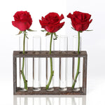 Vaso in vetro borosilicato con base in legno 3 o 5 fori