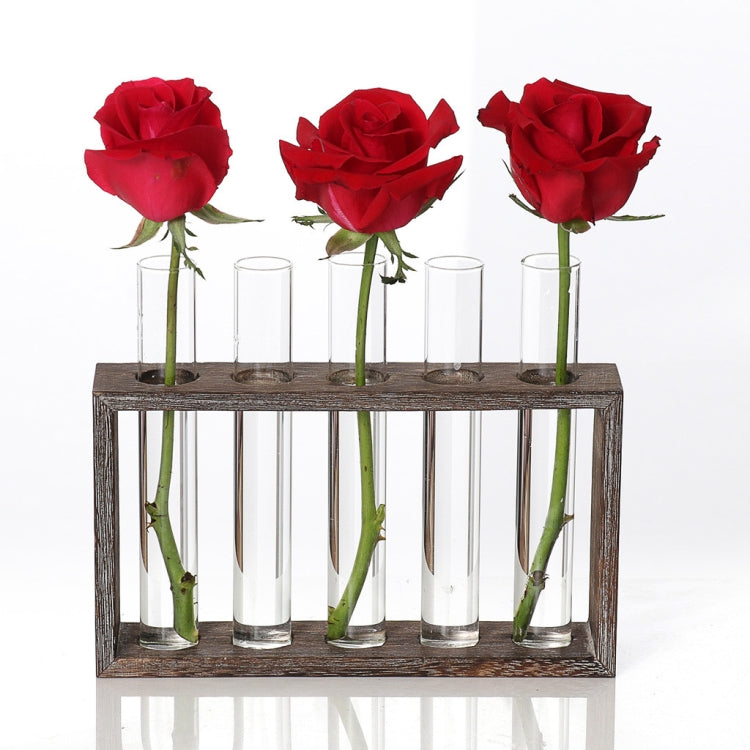 Vaso in vetro borosilicato con base in legno 3 o 5 fori