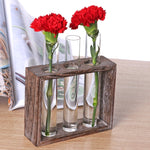 Vaso in vetro borosilicato con base in legno 3 o 5 fori