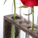 Vaso in vetro borosilicato con base in legno 3 o 5 fori