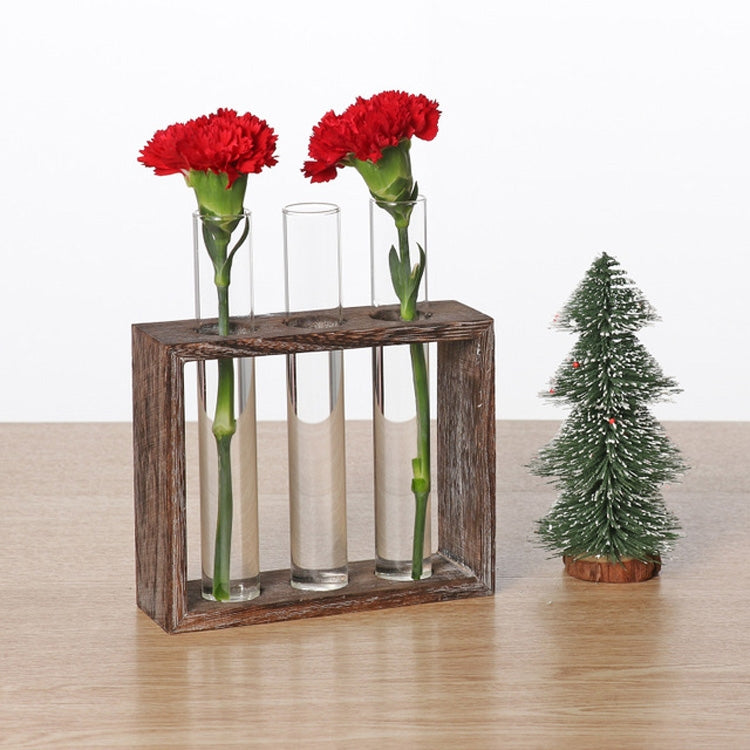 Vaso in vetro borosilicato con base in legno 3 o 5 fori