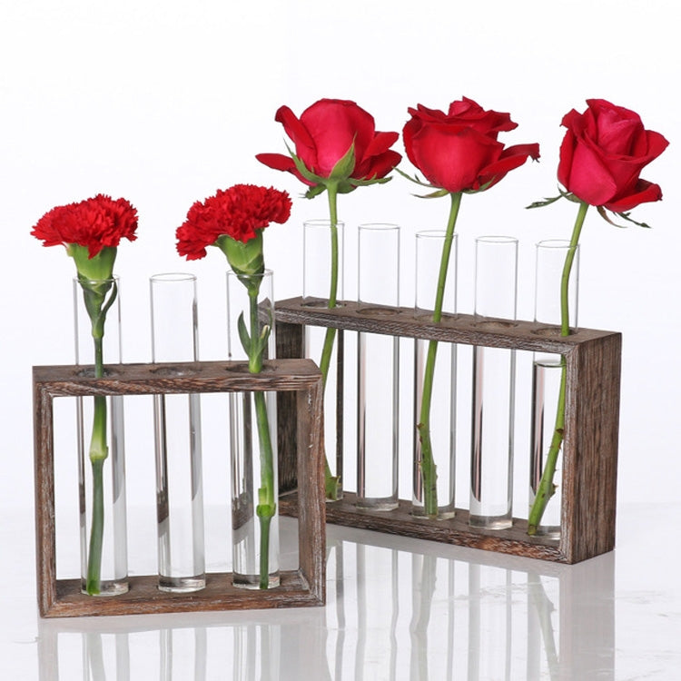 Vaso in vetro borosilicato con base in legno 3 o 5 fori