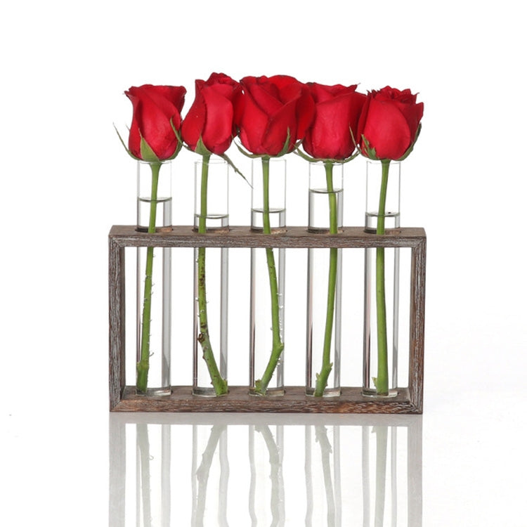 Vaso in vetro borosilicato con base in legno 3 o 5 fori