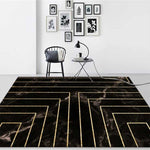 Tappeto rettangolare con texture marmo e linee quadrate