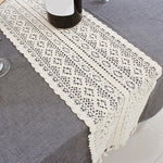 Copri runner da tavolo in misto cotone con pizzo floreale
