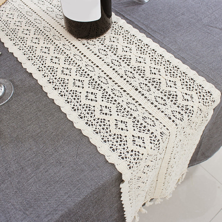 Copri runner da tavolo in misto cotone con pizzo floreale