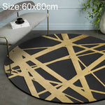 Tappeto rotondo 3D stile nordico Black Golden 40-140cm