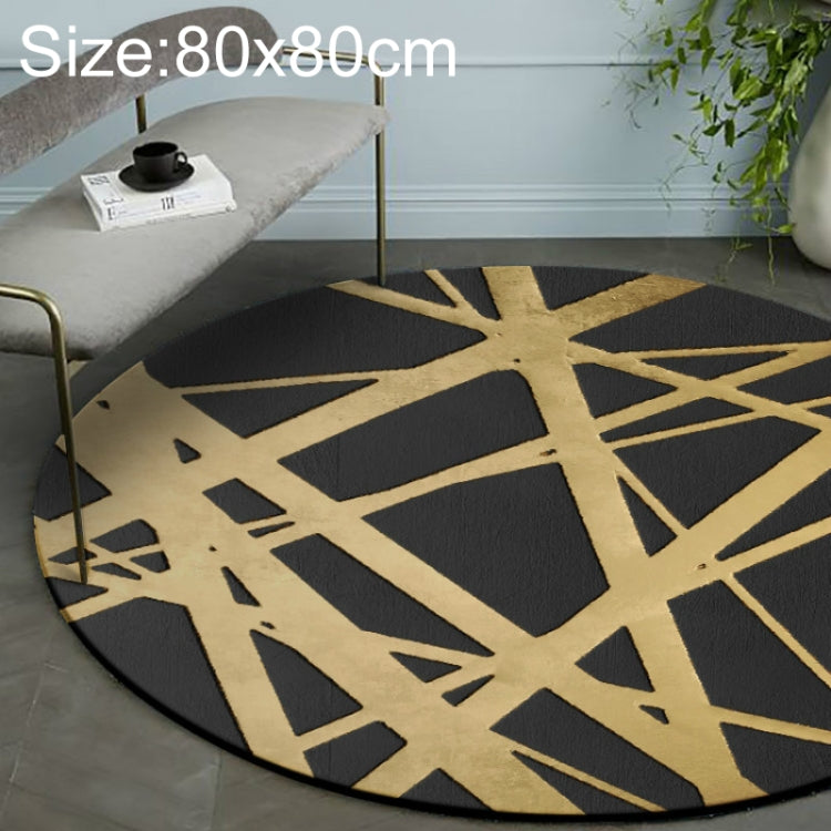 Tappeto rotondo 3D stile nordico Black Golden 40-140cm