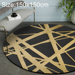 Tappeto rotondo 3D stile nordico Black Golden 40-140cm