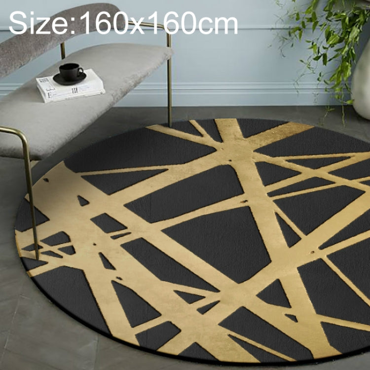 Tappeto rotondo 3D stile nordico Black Golden 40-140cm