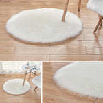 Tappeto rotondo in peluche finta lana 35-180 cm