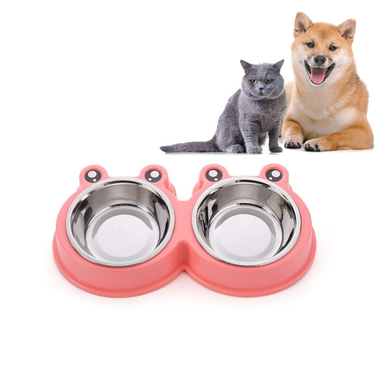 Ciotola doppia in acciaio inox per cani e gatti 27,5x4 cm