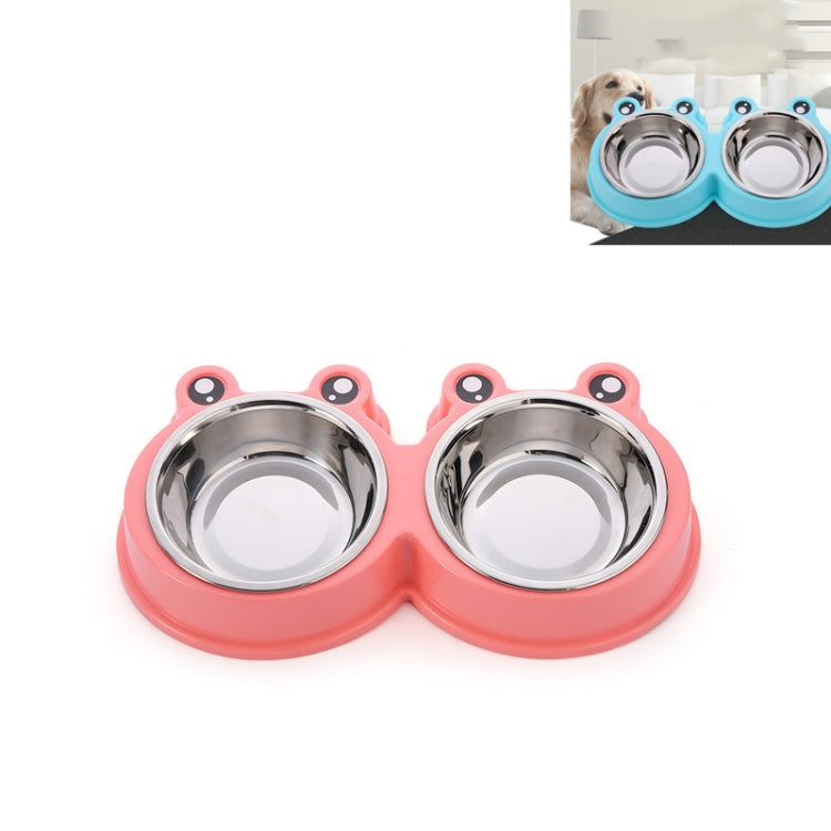 Ciotola doppia in acciaio inox per cani e gatti 27,5x4 cm
