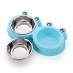 Ciotola doppia in acciaio inox per cani e gatti 27,5x4 cm