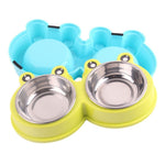 Ciotola doppia in acciaio inox per cani e gatti 27,5x4 cm