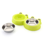 Ciotola doppia in acciaio inox per cani e gatti 27,5x4 cm