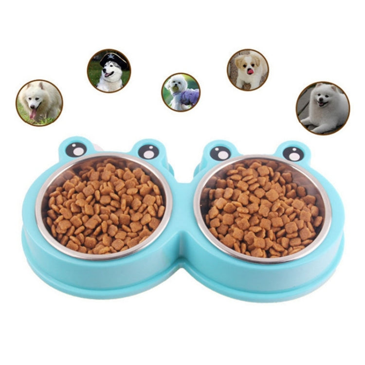 Ciotola doppia in acciaio inox per cani e gatti 27,5x4 cm