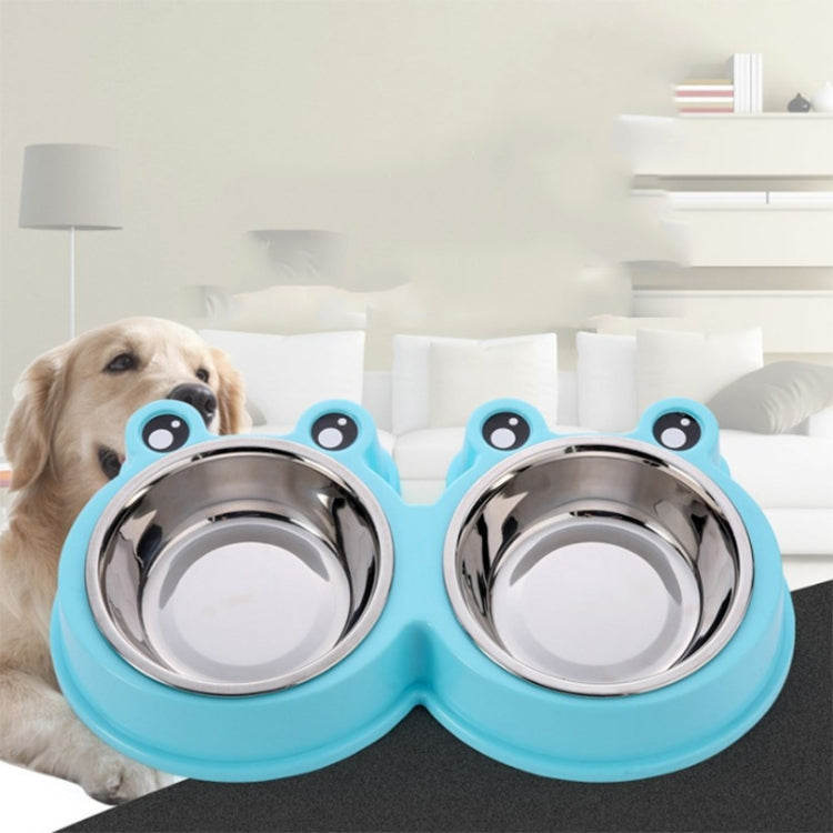 Ciotola doppia in acciaio inox per cani e gatti 27,5x4 cm
