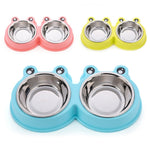Ciotola doppia in acciaio inox per cani e gatti 27,5x4 cm