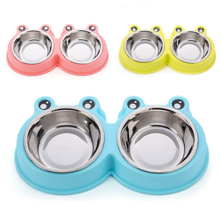 Ciotola doppia in acciaio inox per cani e gatti 27,5x4 cm