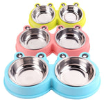 Ciotola doppia in acciaio inox per cani e gatti 27,5x4 cm
