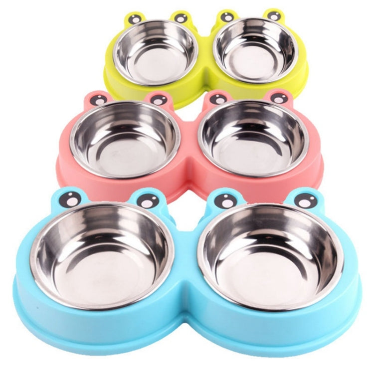 Ciotola doppia in acciaio inox per cani e gatti 27,5x4 cm
