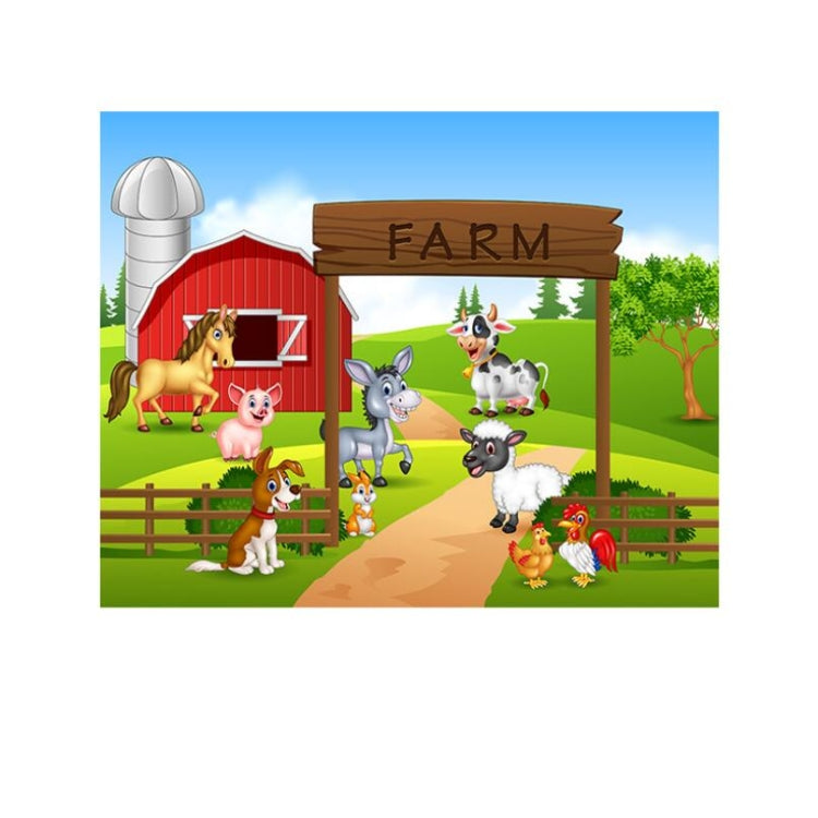 Panno di sfondo per fotografia a tema compleanno per bambini da fattoria di animali da 2,1 x 1,5 m, Animal Farm
