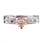 Anello donna fiore di rosa con diamante taglie 5-10