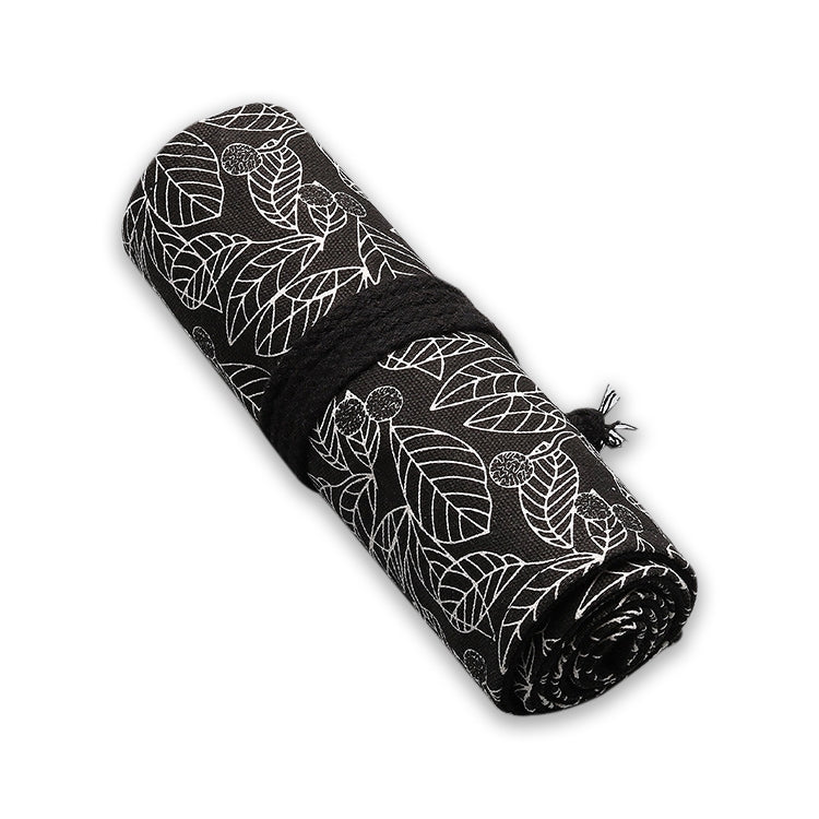 Astuccio per matite in tela con stampa foglia 20x15x5 cm