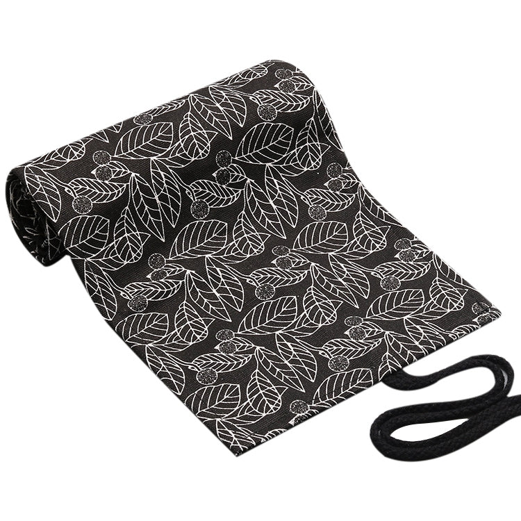 Astuccio per matite in tela con stampa foglia 20x15x5 cm
