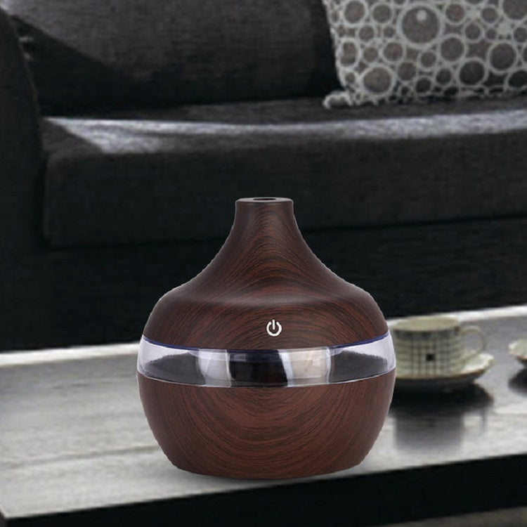 Umidificatore USB 300ml con luce LED e aroma legno