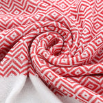 Asciugamano da bagno in cotone a righe con nappe