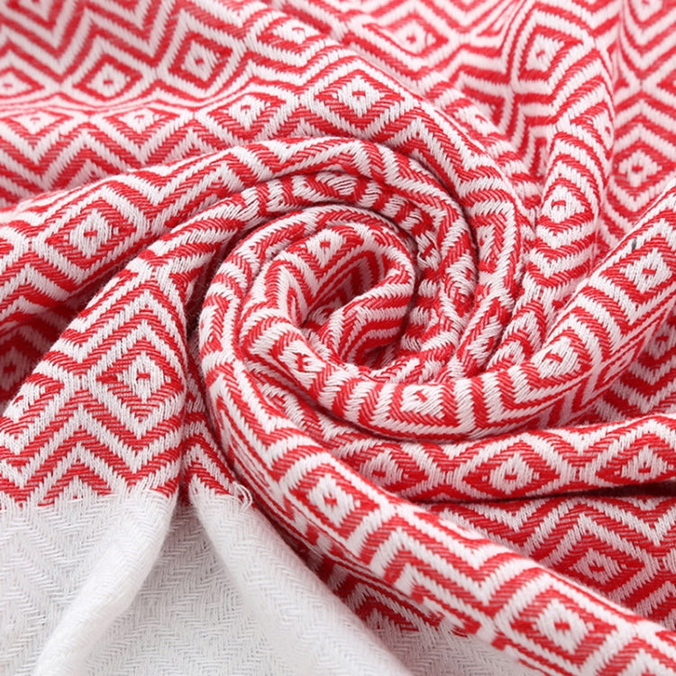Asciugamano da bagno in cotone a righe con nappe