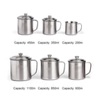 Tazza per bambini in acciaio inox 304 con coperchio e maniglia