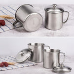Tazza per bambini in acciaio inox 304 con coperchio e maniglia