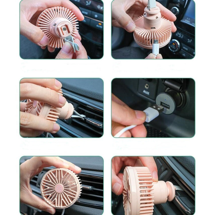 Ventilatore USB per auto con lampada LED mini