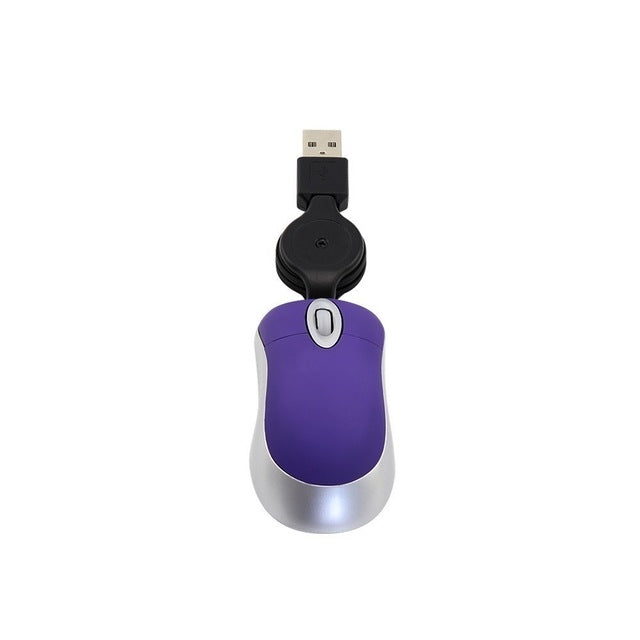 Mini mouse USB retrattile ottico 1600 DPI per computer