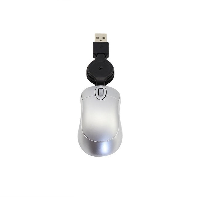 Mini mouse USB retrattile ottico 1600 DPI per computer