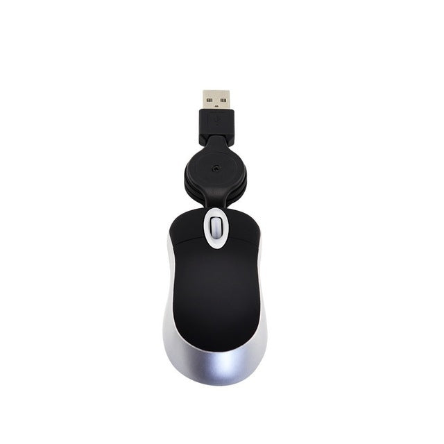 Mini mouse USB retrattile ottico 1600 DPI per computer