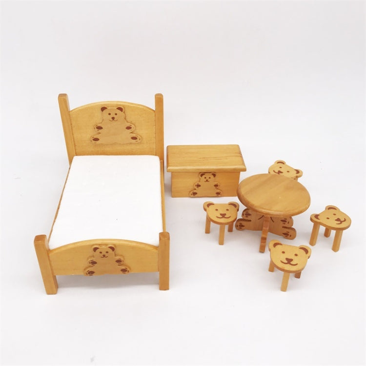 Set da letto per orsetto miniatura casa bambole 1:12