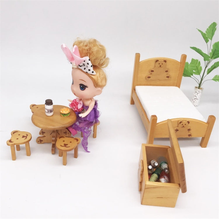 Set da letto per orsetto miniatura casa bambole 1:12