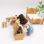 Set da letto per orsetto miniatura casa bambole 1:12