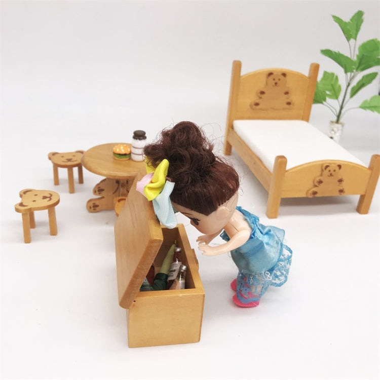 Set da letto per orsetto miniatura casa bambole 1:12